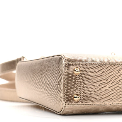 Christian Dior Metallic Lizard Small Lady Dior Gold 8 of 9