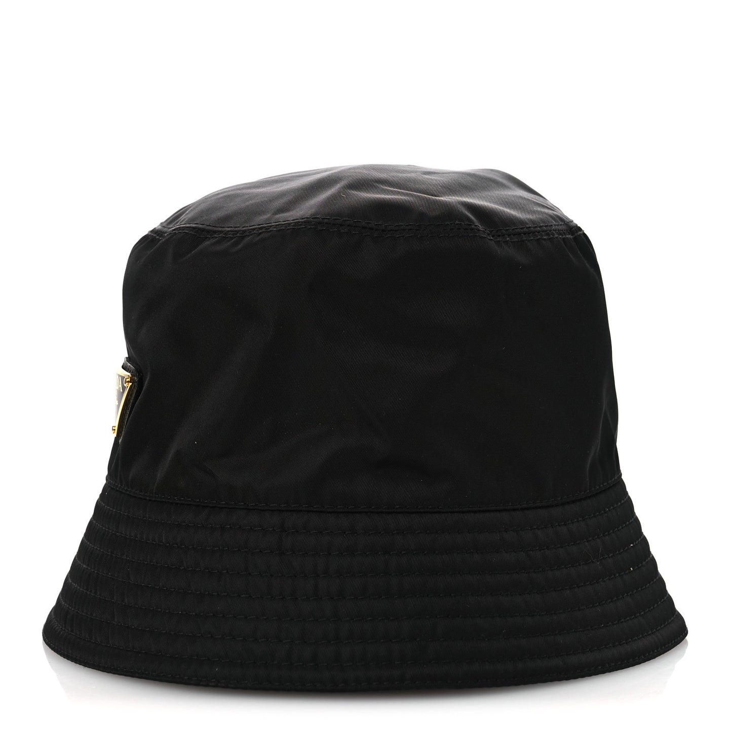 Re-Nylon Metal Triangle Logo Womens Bucket Hat M Black