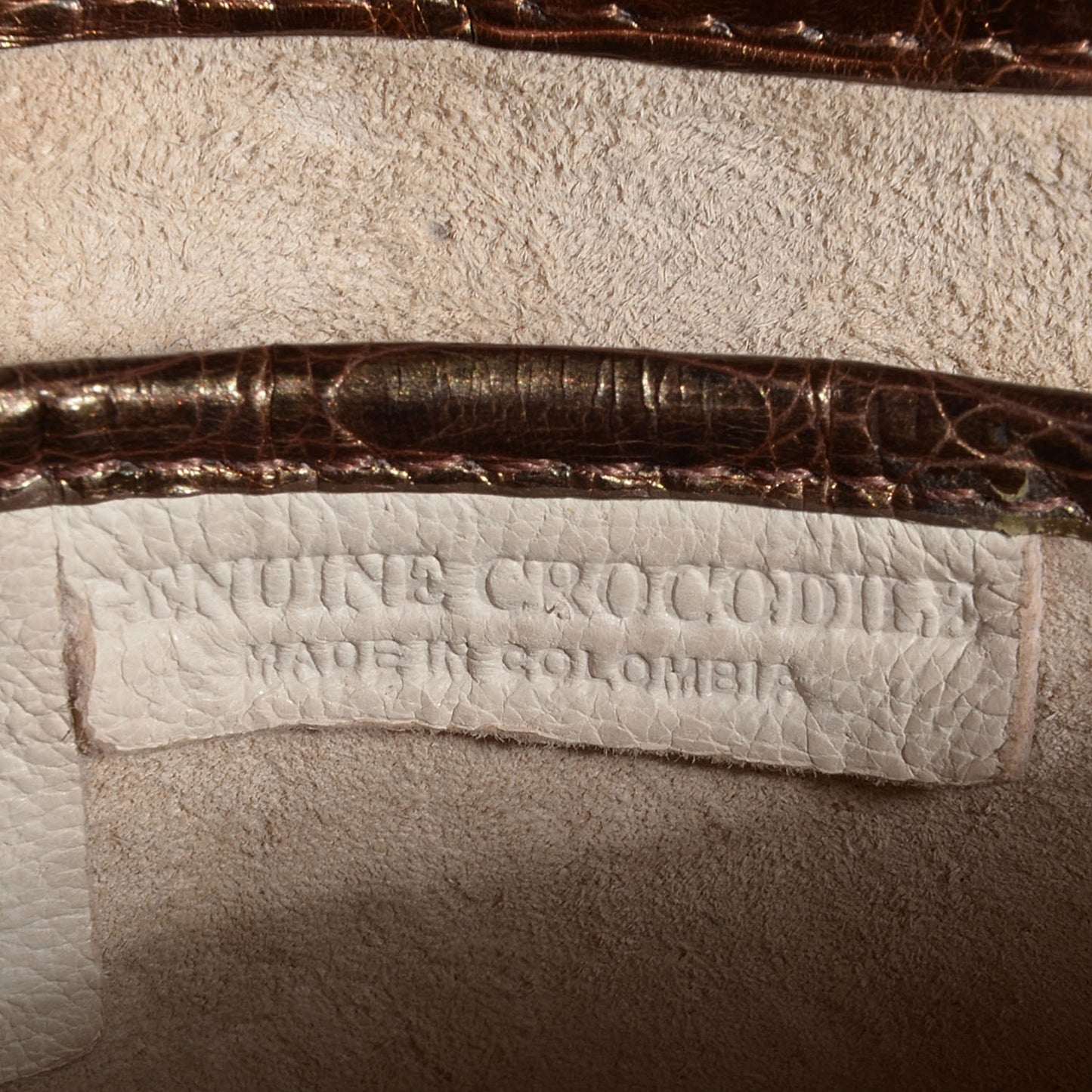 Crocodile Envelope Clutch Bronze
