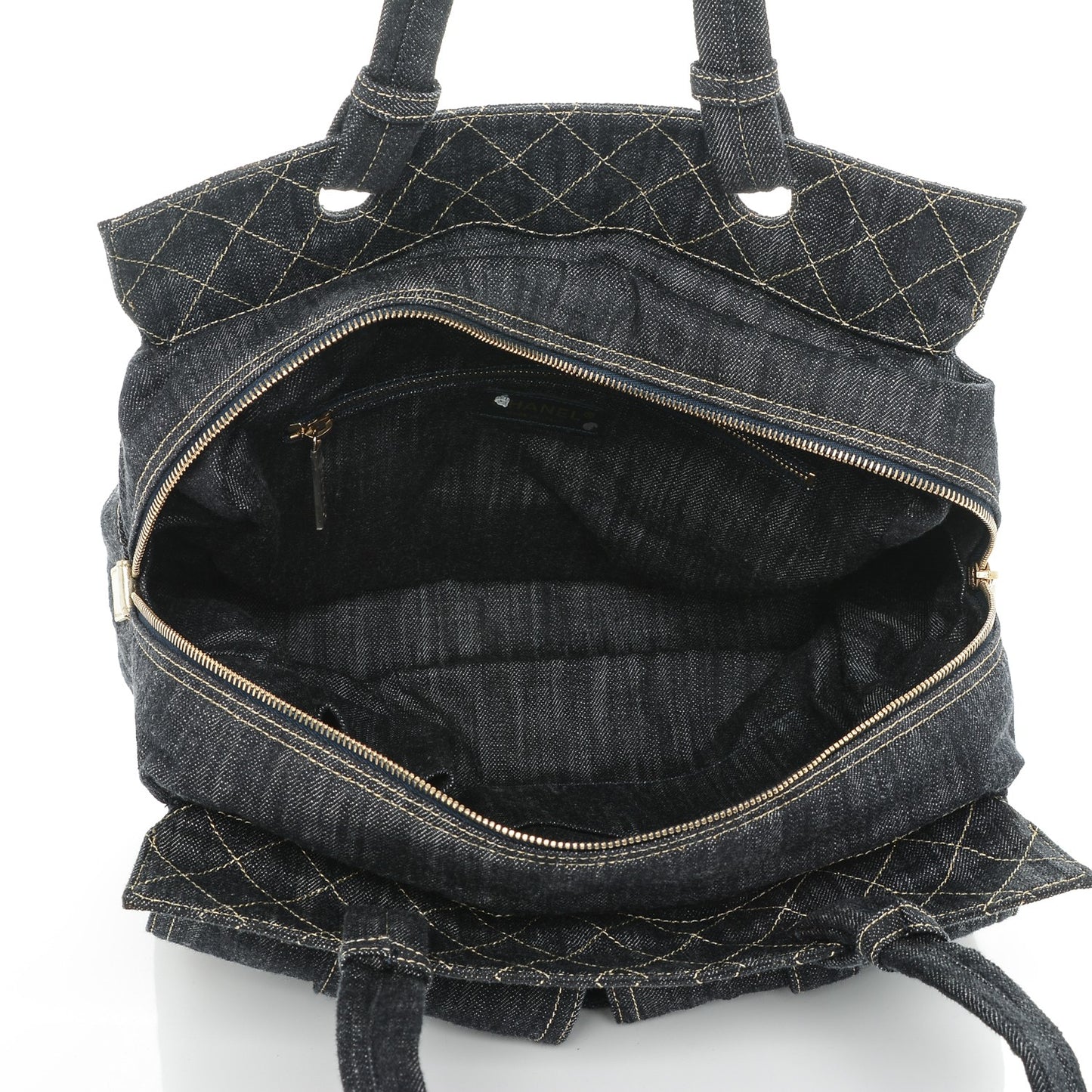 Denim CC Double Pocket Shoulder Bag Blue