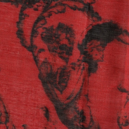 Alexander McQueen Modal Silk Scarf Red Black 5 of 6