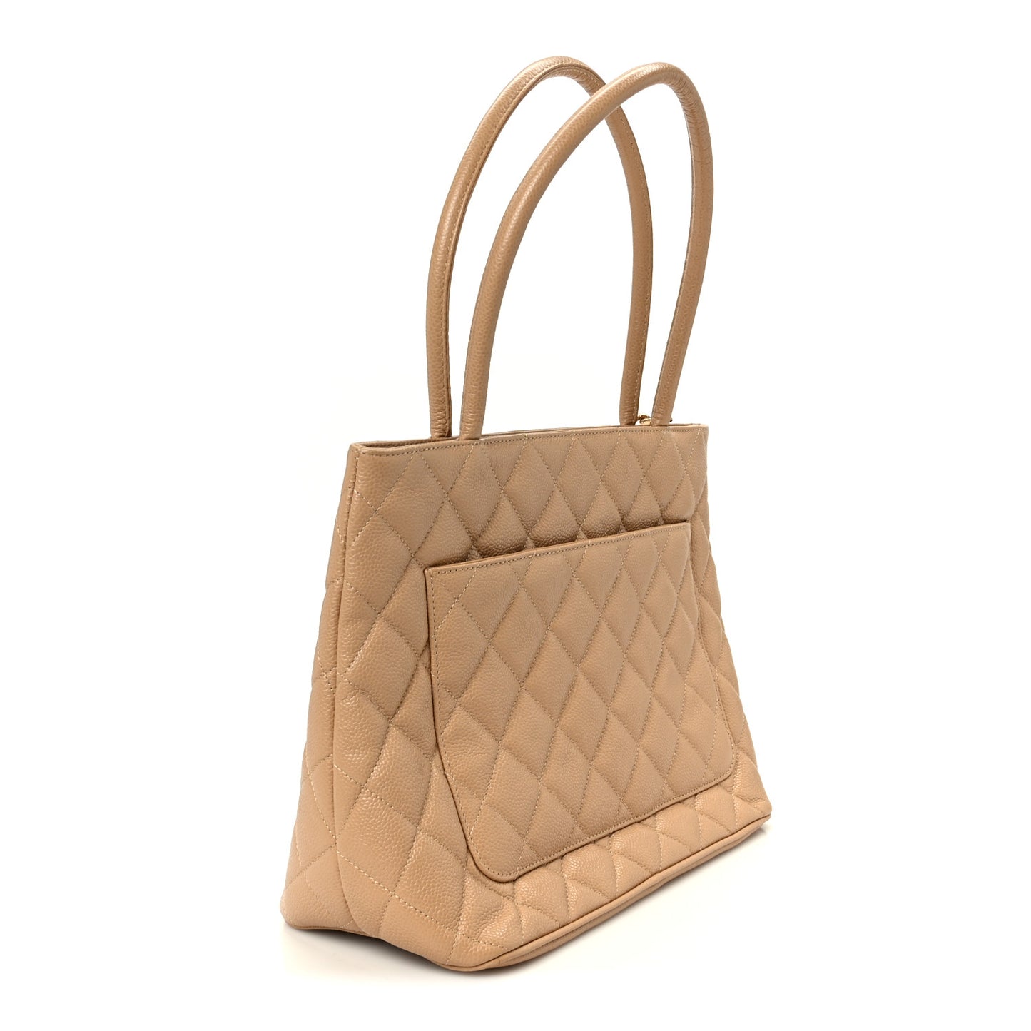 Caviar Quilted Medallion Tote Beige