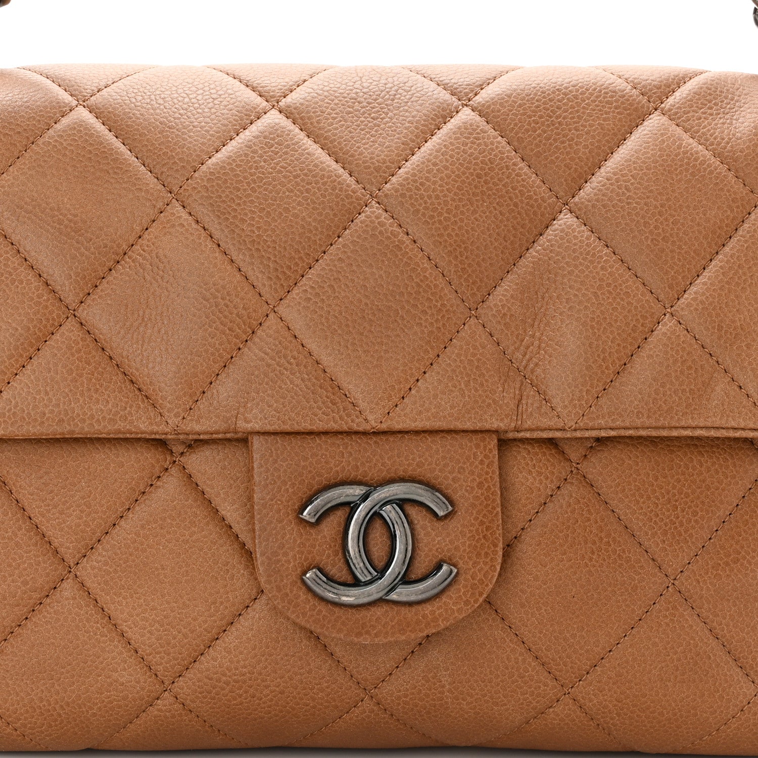 Chanel Caviar Quilted Coco Casual Flap Light Brown 7 of 9