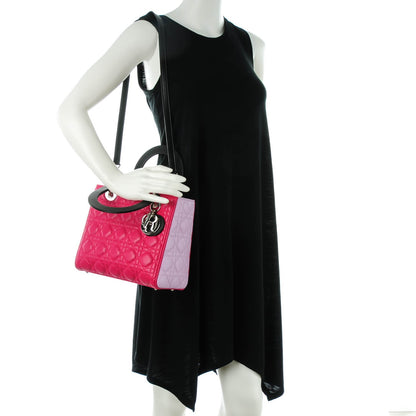 Christian Dior Lambskin Cannage Medium Tri-Color Lady Dior Pink 2 of 7