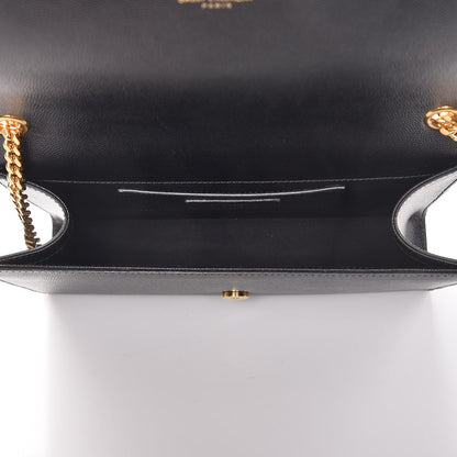 Saint Laurent Grain De Poudre Medium Classic Monogram Kate Satchel Black 5 of 7
