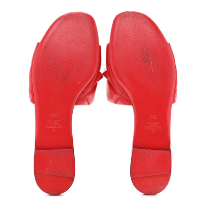 Valentino Garavani Nappa Monochrome Roman Stud Flat Slide Sandals 39.5 Rouge Pur 6 of 9