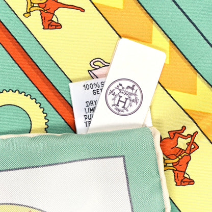 Hermes Silk Tea For Two Scarf 90 Vert Jade White 4 of 4