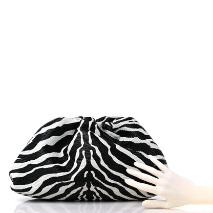 Bottega Veneta Nappa Zebra Print The Pouch Oversized Clutch White Black 2 of 10