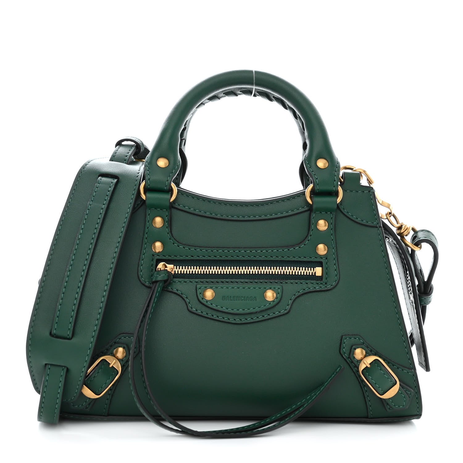 Balenciaga Smooth Calfskin Neo Classic Gold Hardware Mini City Forest Green 1 of 12