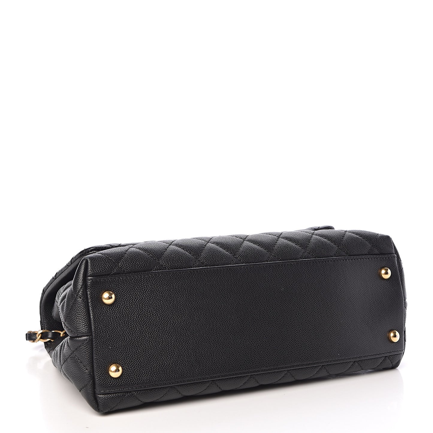 Caviar Quilted Small Coco Handle Flap Black