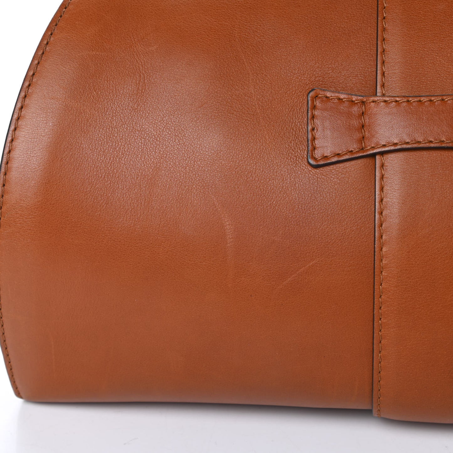 Calfskin Medium Stirrup Top Handle Bag Brown