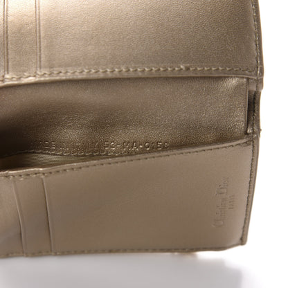 Christian Dior Metallic Lambskin Cannage Lady Dior Wallet Gold 10 of 11