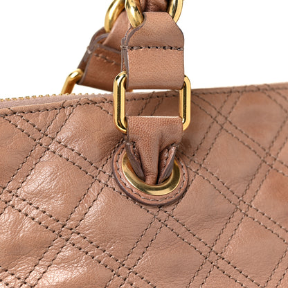 Marc Jacobs Calfskin Quilted Rio Satchel Tote Bag Brown 11 of 16