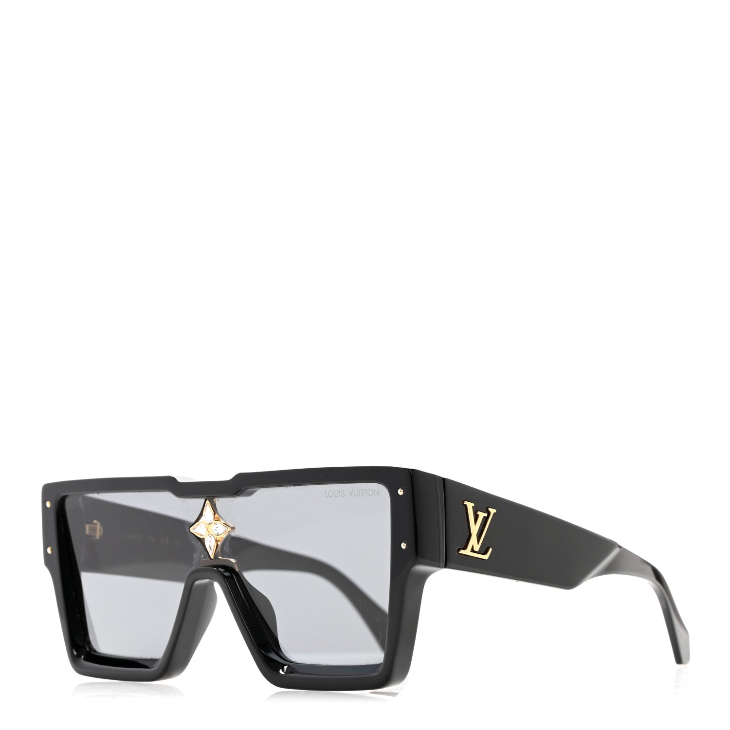 Louis Vuitton Acetate Swarovski Crystal Cyclone Sunglasses Z1547E Black 1 of 8