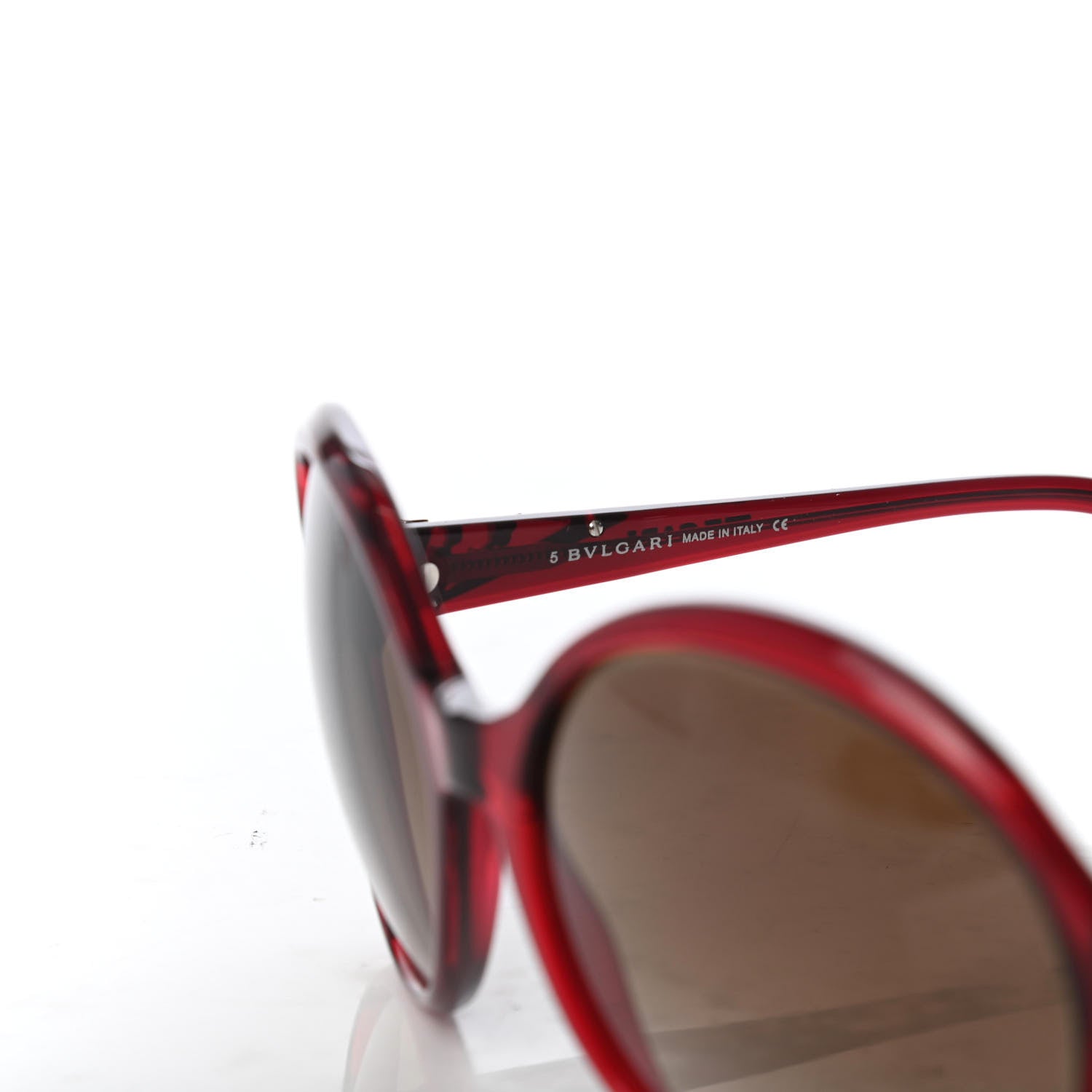 Bulgari Round Crystal Sunglasses 8033-B Red 5 of 8