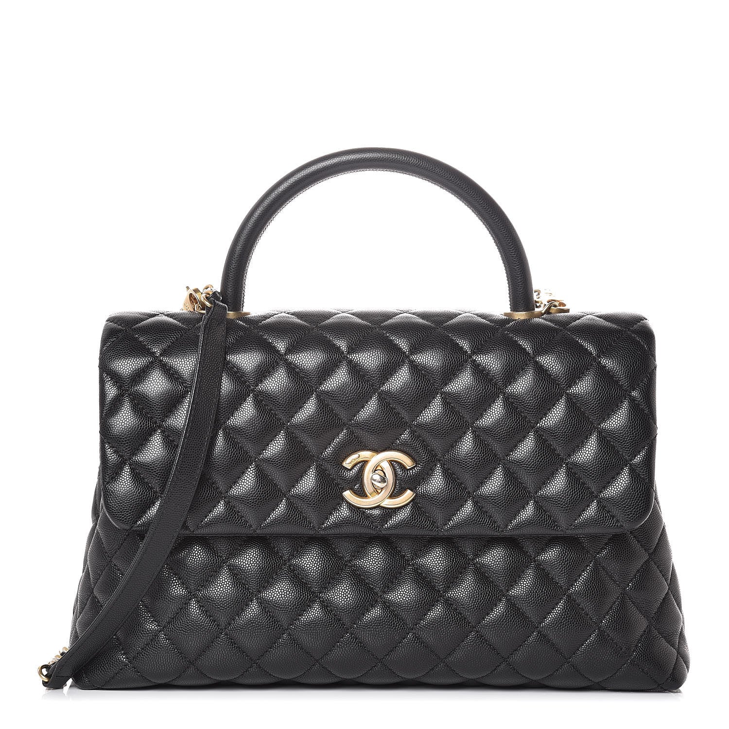 Chanel Caviar Quilted Medium Coco Handle Flap Black 1 of 9