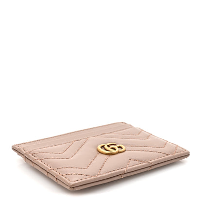 Gucci Calfskin Matelasse GG Marmont Card Holder Porcelain Rose 4 of 9