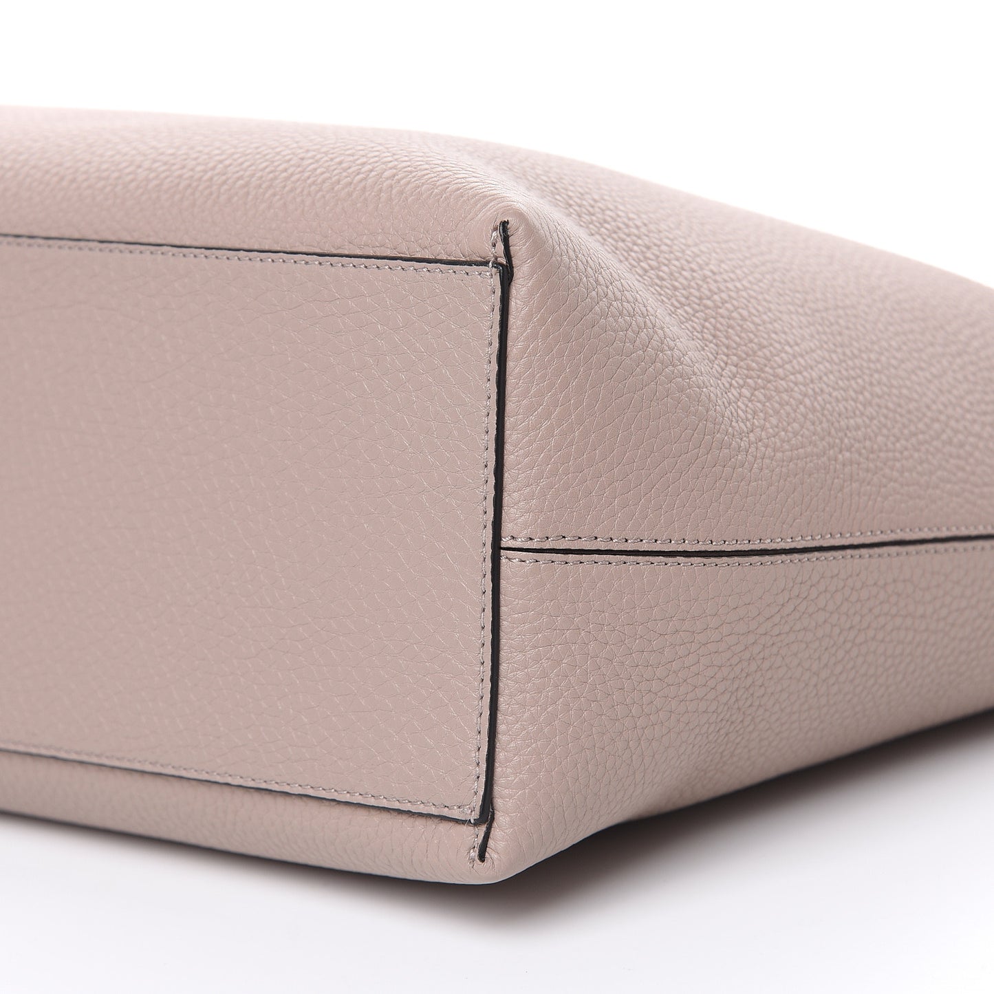 Grained Calfskin Rockstud Shoulder Tote Poudre