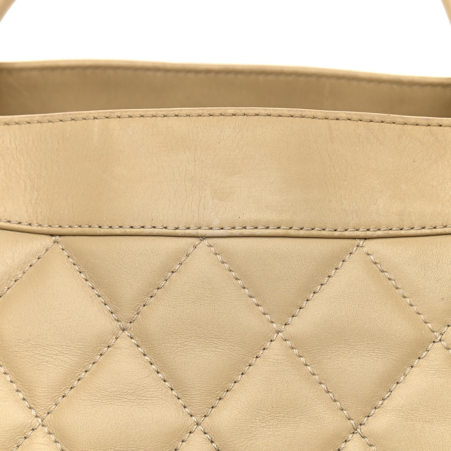 Lambskin Quilted CC Tote Beige