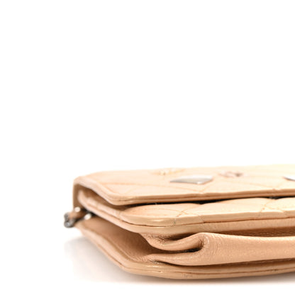 Chanel Metallic Calfskin Lucky Charms Casino 2.55 Reissue Wallet On Chain WOC Beige 10 of 11