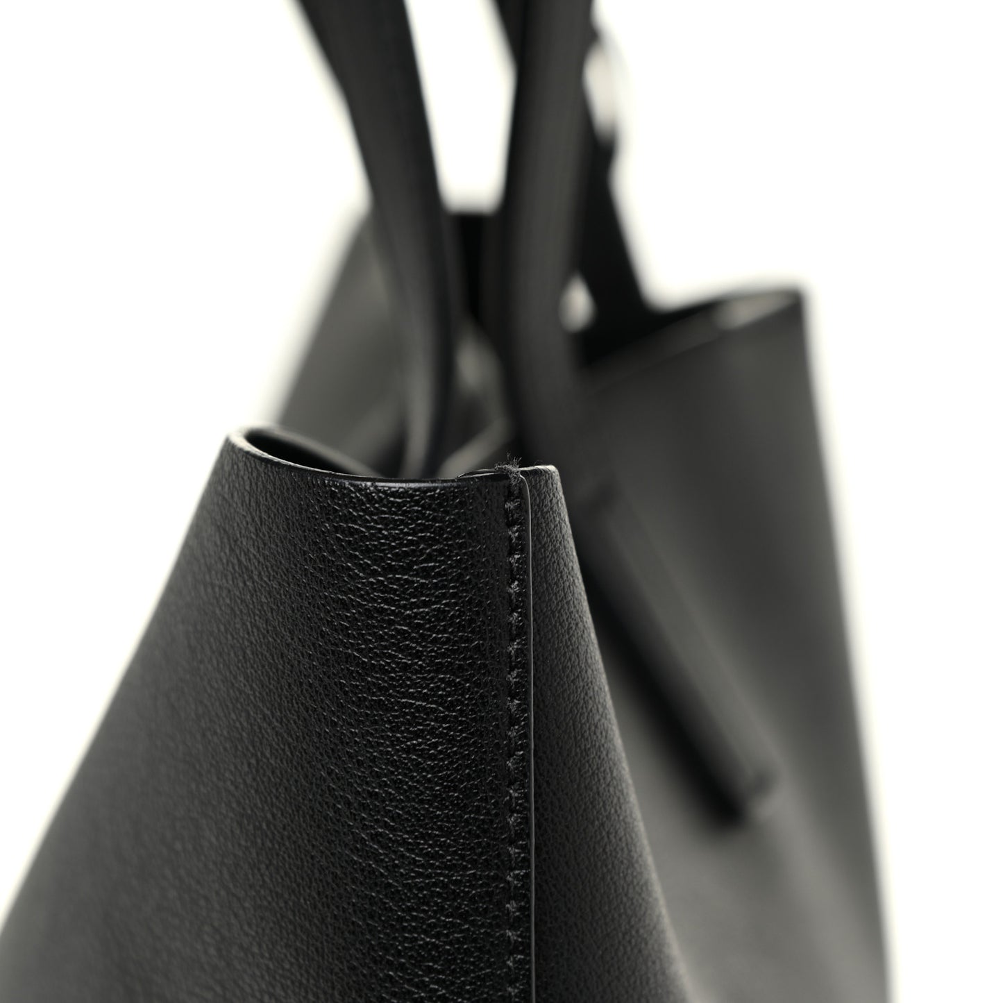Calfskin Medium Shopping Tote Black