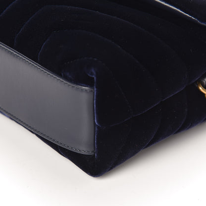 Saint Laurent Velvet Y Quilted Monogram Toy Loulou Crossbody Bag Navy 6 of 8