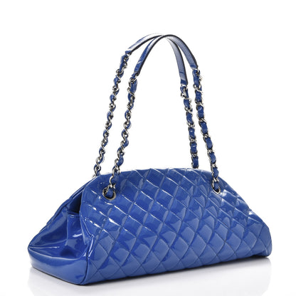 Chanel Patent Quilted Medium Just Mademoiselle Blue 3 of 8