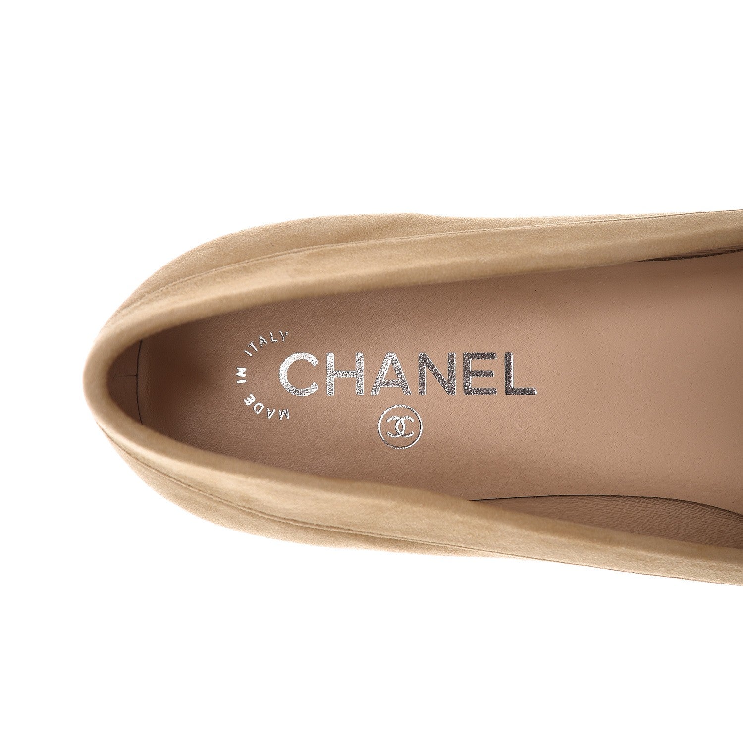 Chanel Kid Suede CC Flats 40 Beige 7 of 9