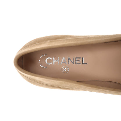 Chanel Kid Suede CC Flats 40 Beige 7 of 9