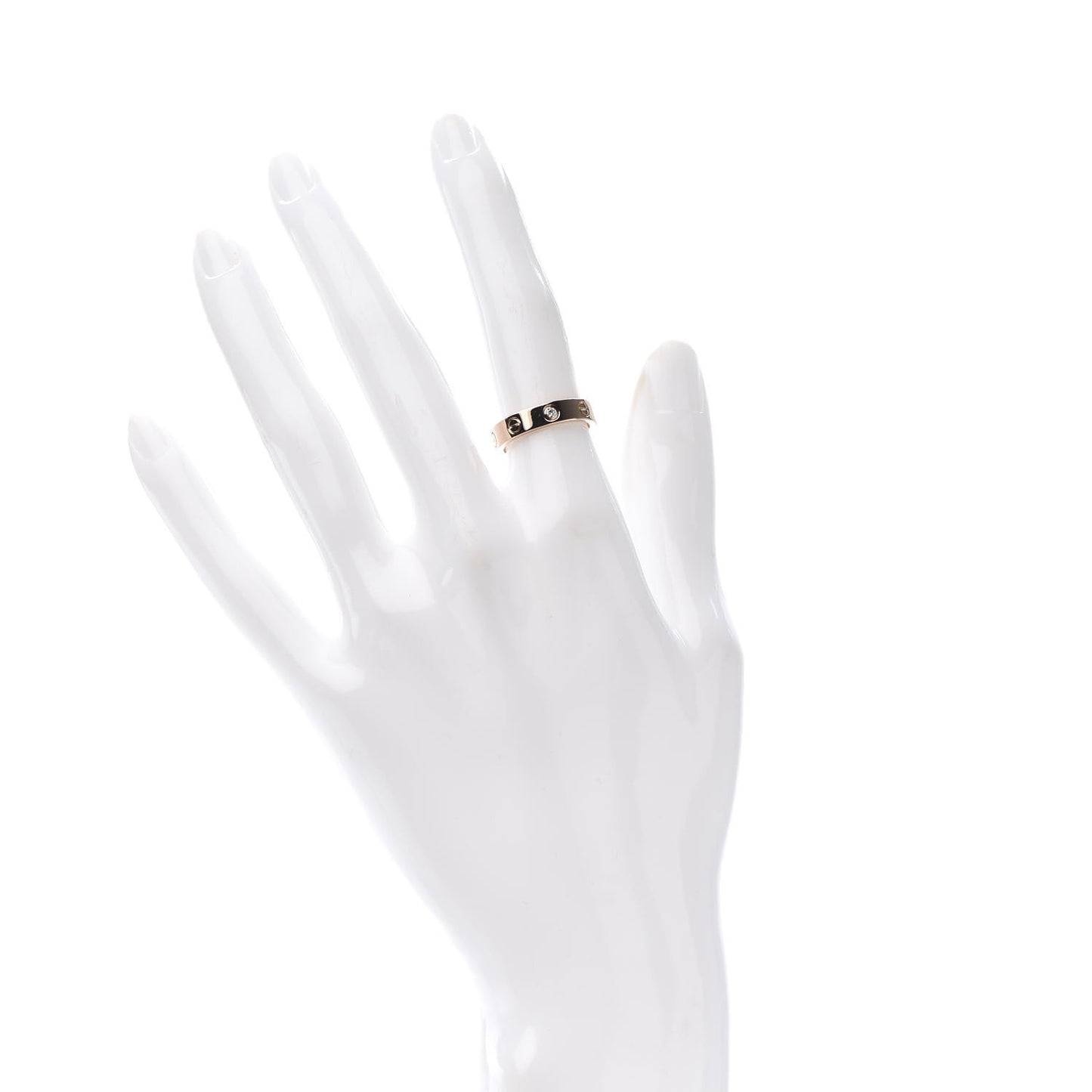 18K Pink Gold Diamond 4mm LOVE Wedding Band Ring 49 4.75
