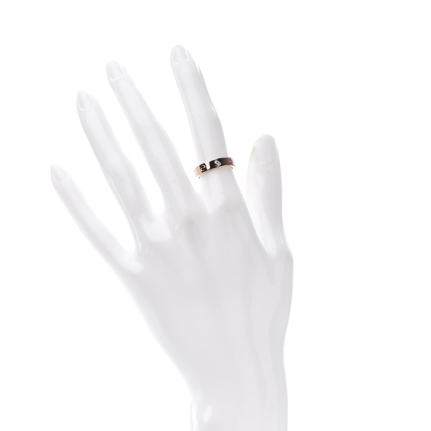 Cartier 18K Pink Gold Diamond 4mm LOVE Wedding Band Ring 49 4.75 2 of 4