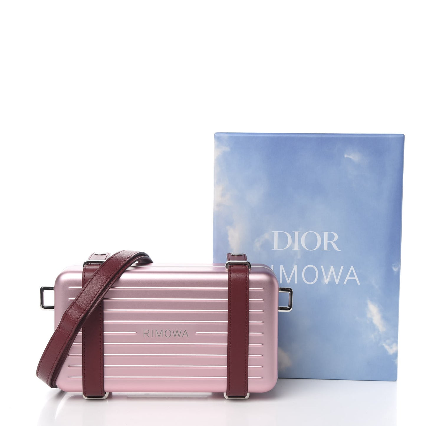 X RIMOWA Aluminum Personal Clutch On Strap Rose