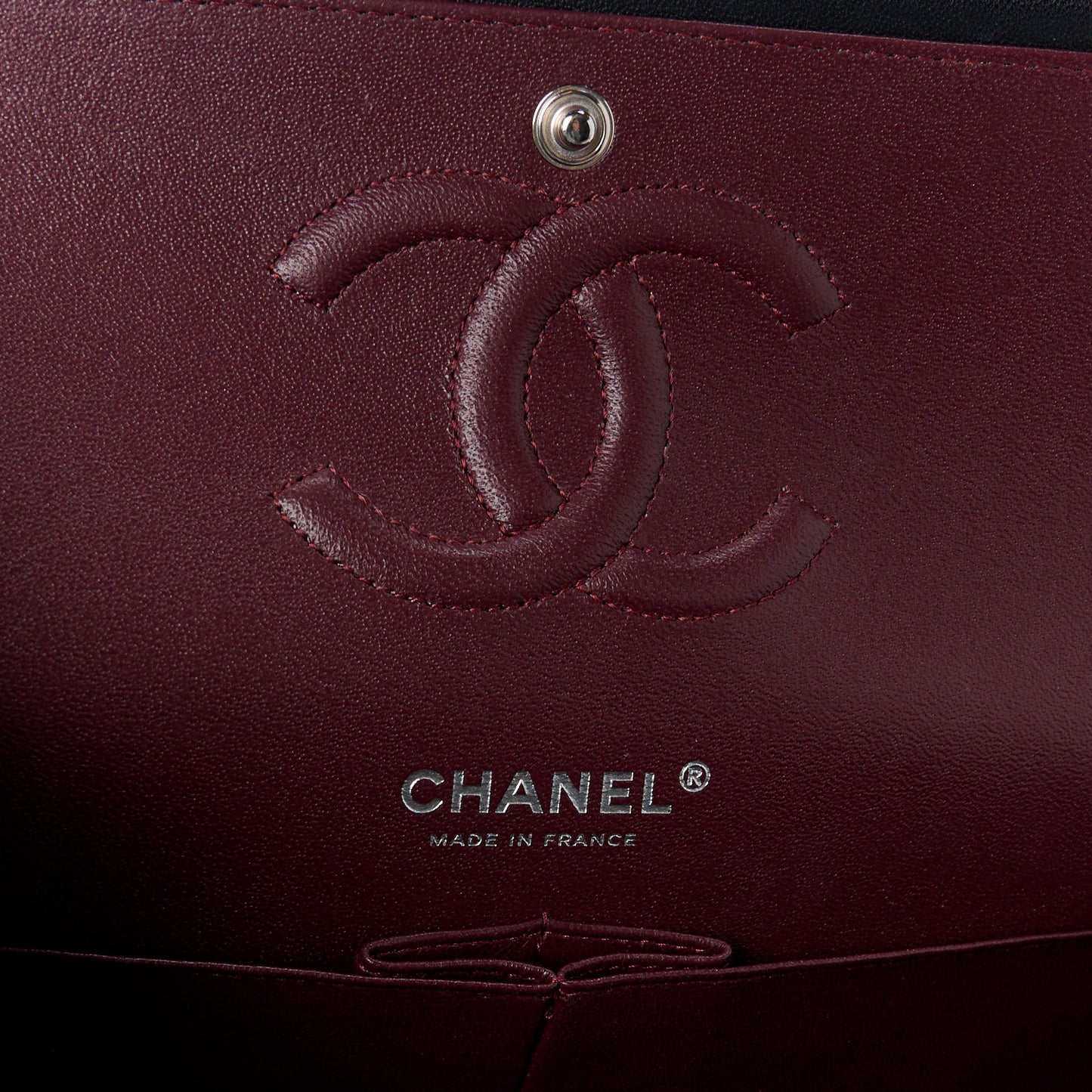 Lambskin Quilted Medium Double Flap Black