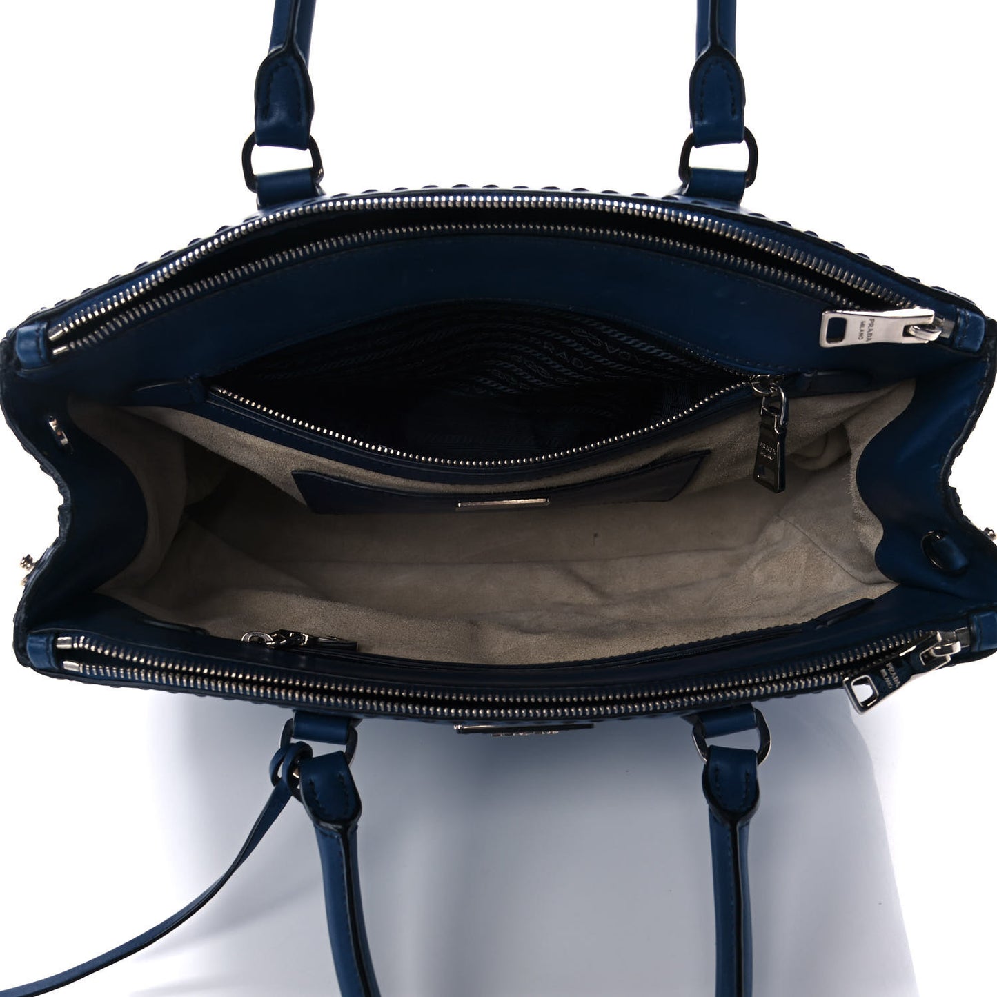 City Calf Hand Stitched Medium Galleria Double Zip Tote Bleuette