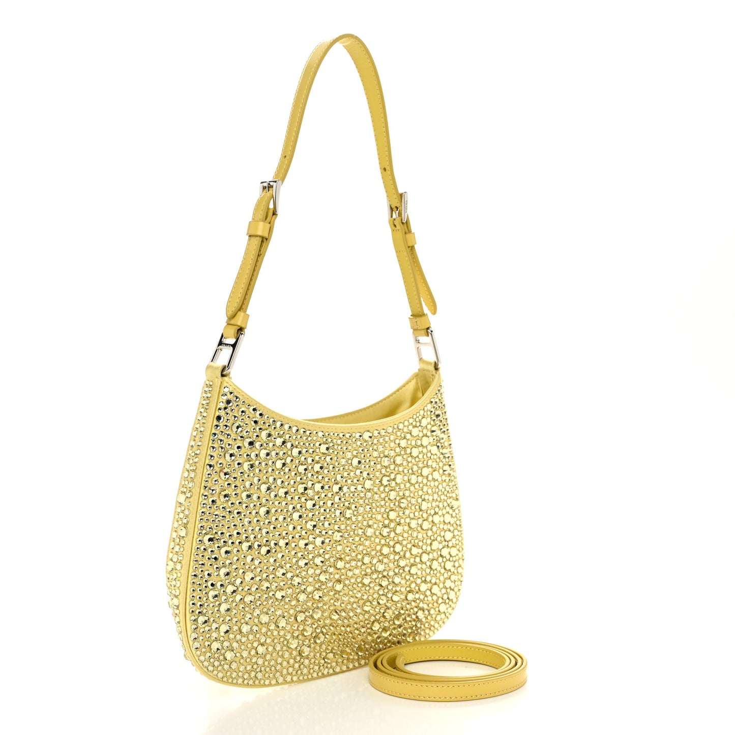Satin Crystal Cleo Adjustable Strap Shoulder Bag Ananas
