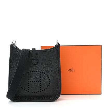 Hermes Taurillon Clemence Evelyne TPM Black 11 of 11