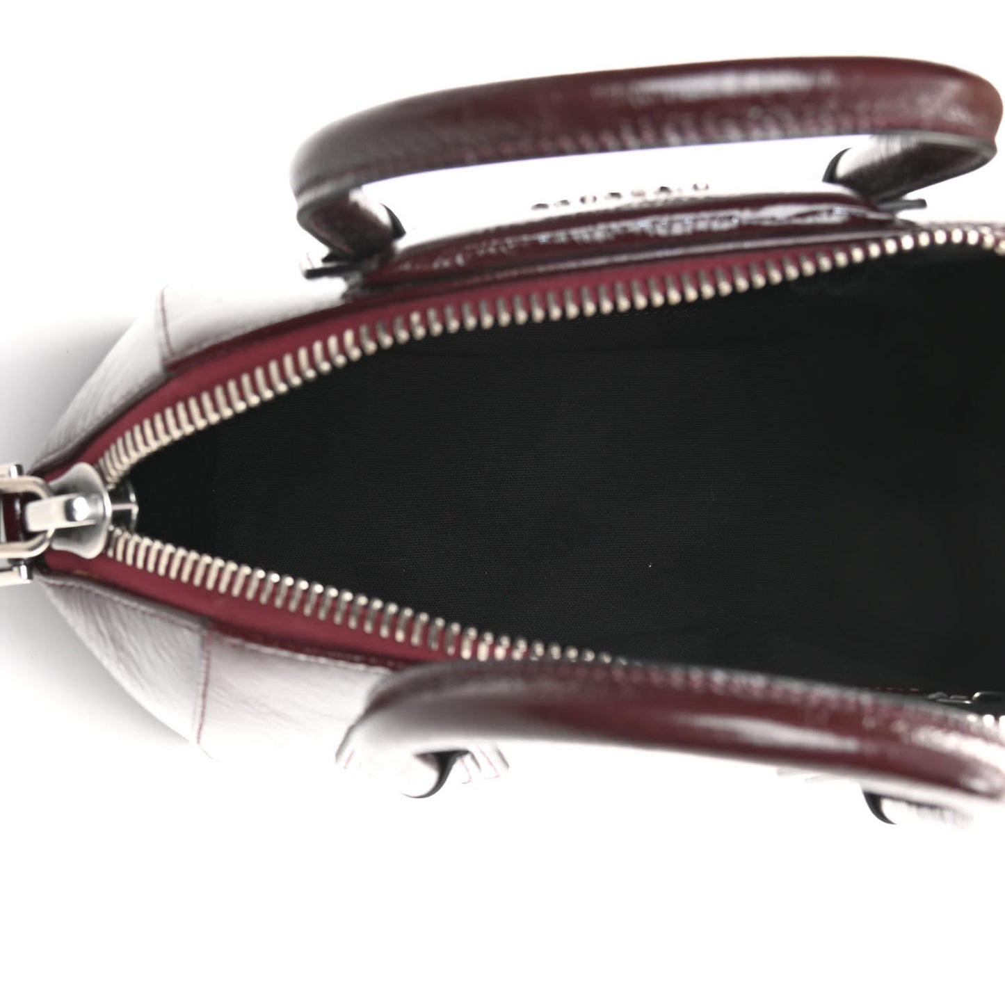 Crinkled Patent Calfskin Small Antigona Aubergine