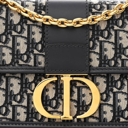 Christian Dior Oblique 30 Montaigne Chain Flap Bag Blue 8 of 10
