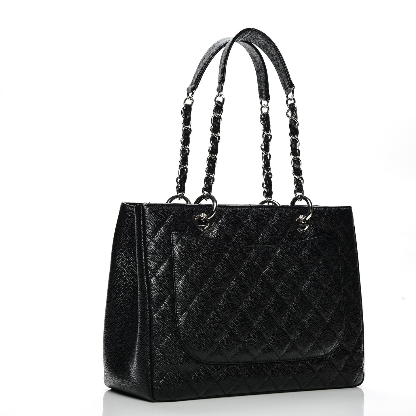 Caviar Quilted Grand Shopping Tote GST Black