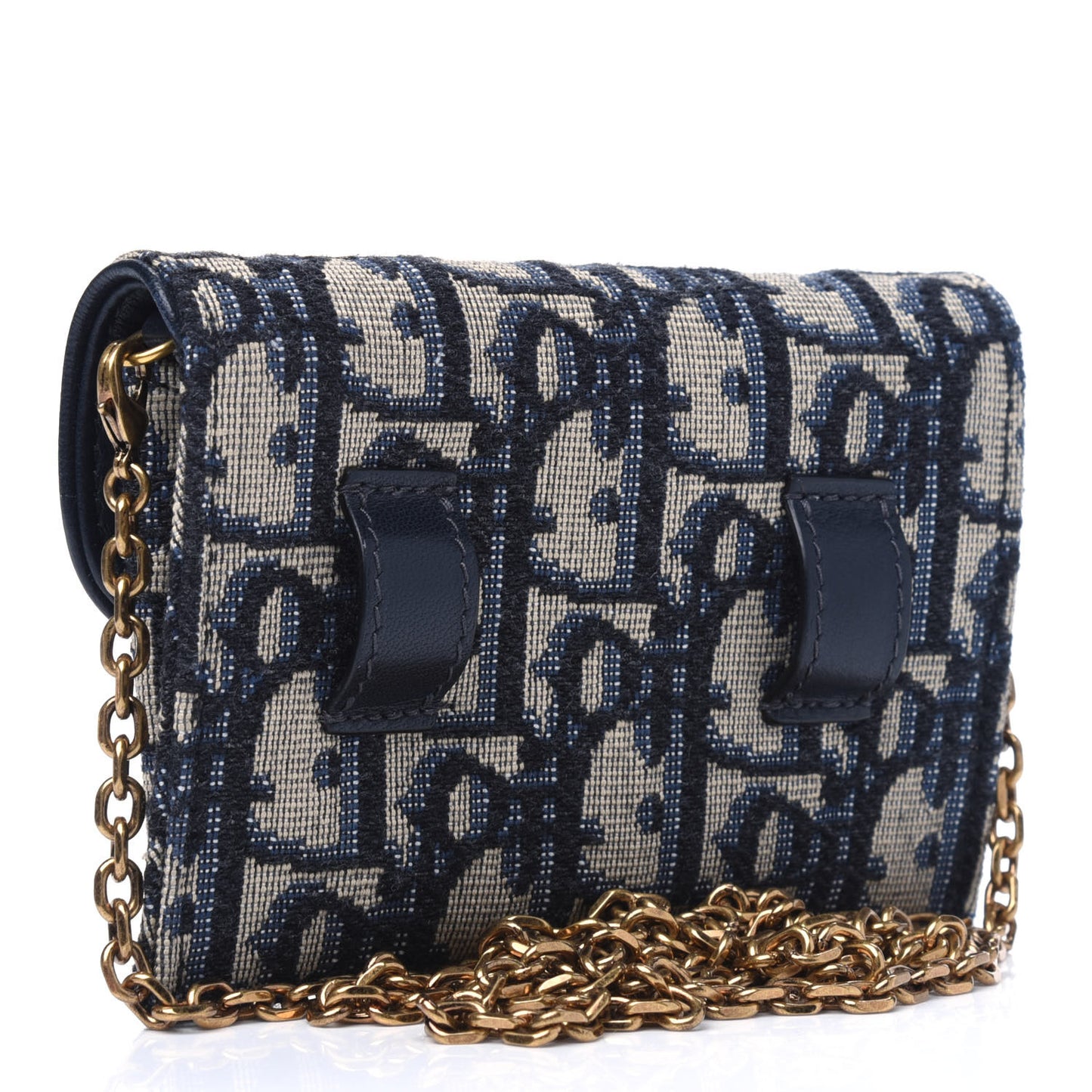 Oblique Nano Saddle Chain Pouch Blue