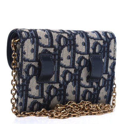 Christian Dior Oblique Nano Saddle Chain Pouch Blue 2 of 4