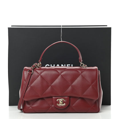 Chanel Lambskin Quilted Easy Carry Flap Burgundy 14 of 14