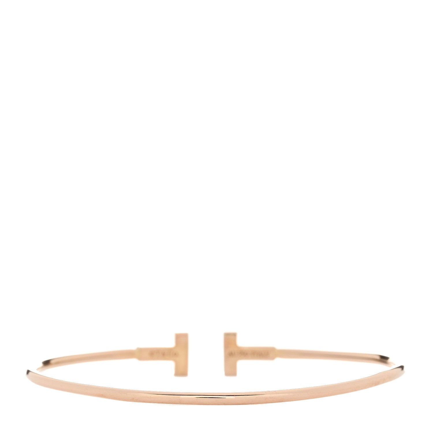 Tiffany 18K Yellow Gold Narrow T Wire Bracelet 2 of 3