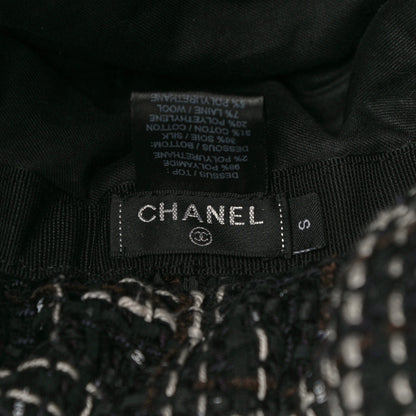 Chanel Nylon Tweed Quilted Coco Neige Hat S Black 5 of 6