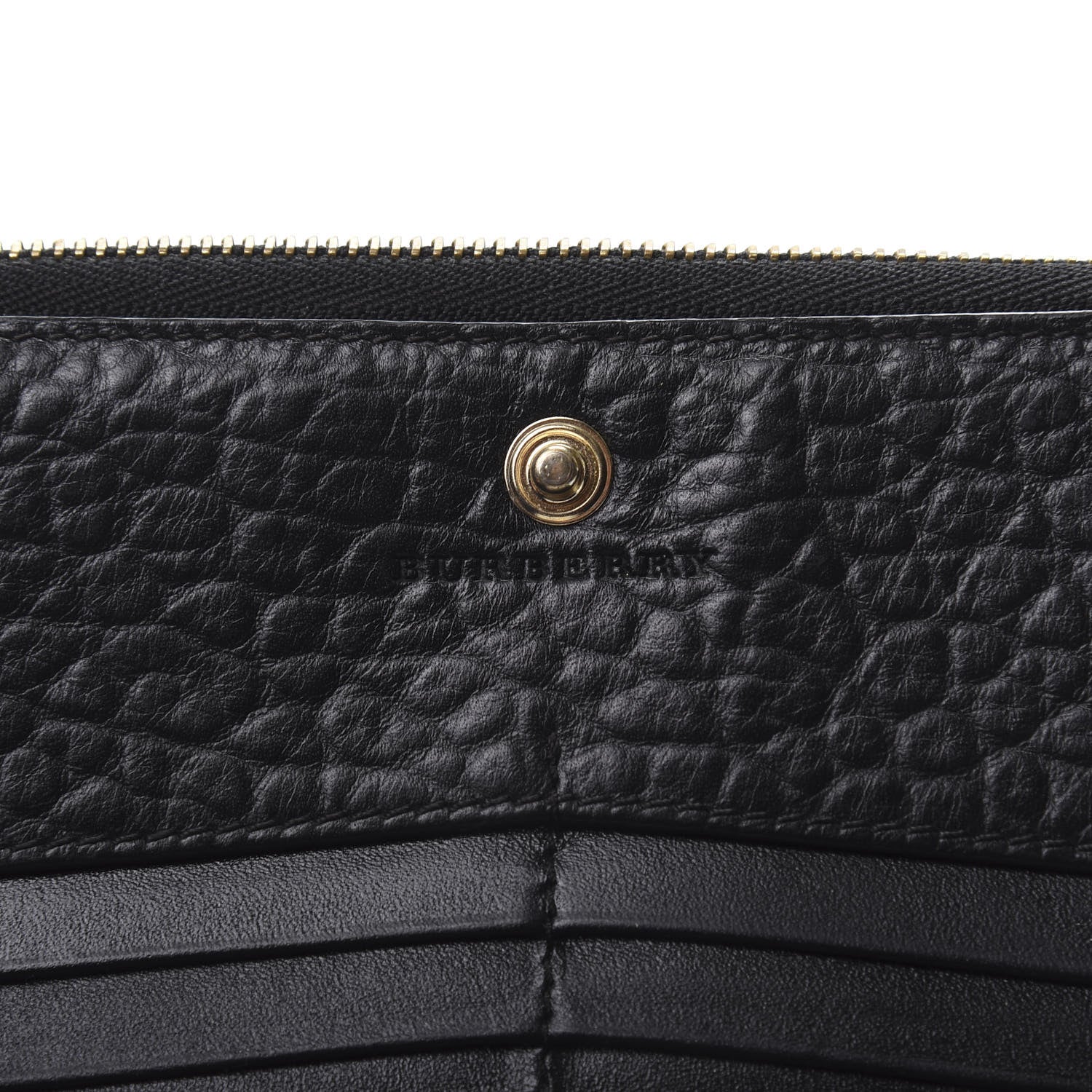 Burberry Signature Grain Calfskin Check Embossed Alvington Continental Wallet Black 6 of 7