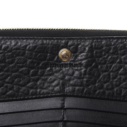 Burberry Signature Grain Calfskin Check Embossed Alvington Continental Wallet Black 6 of 7