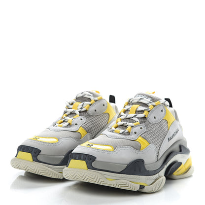 Balenciaga Fabric Mesh Mens Triple S Sneakers 38 Yellow Grey White 3 of 8