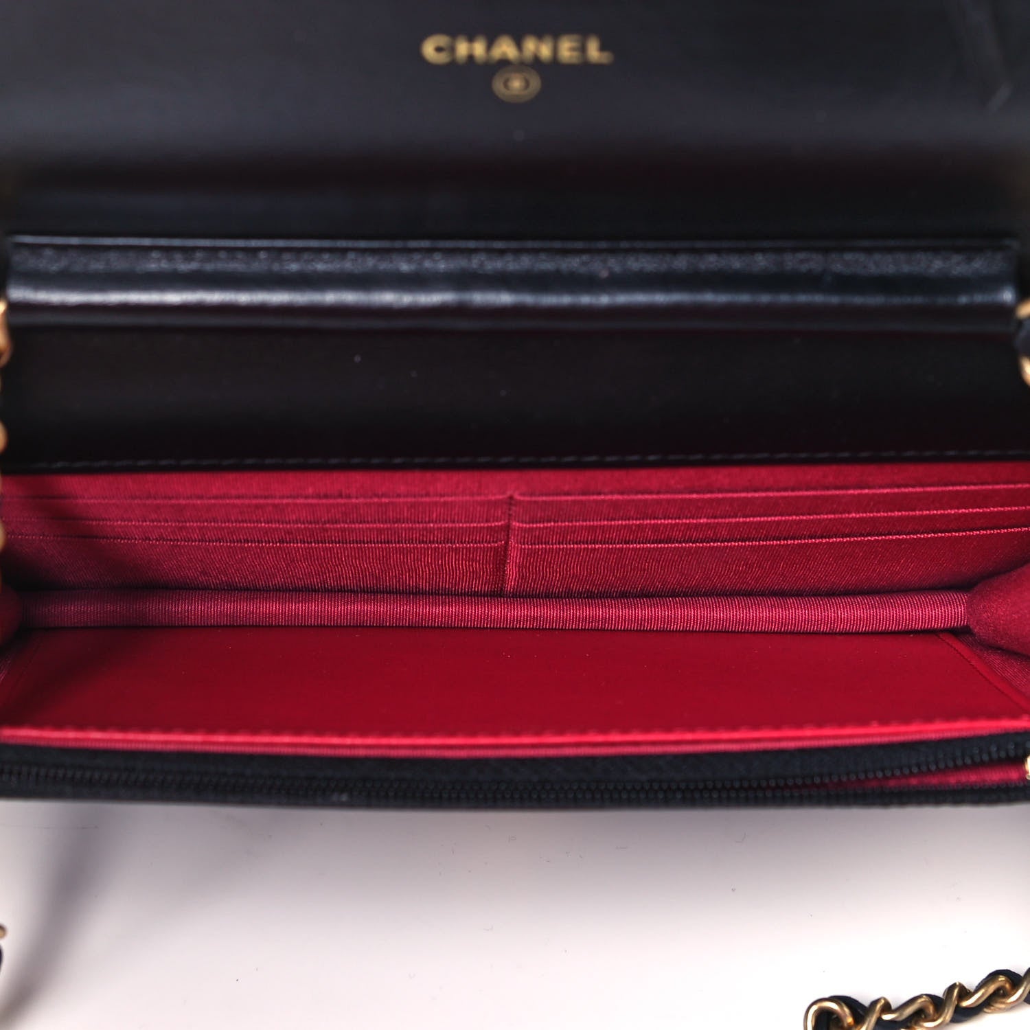 Chanel Lambskin Quilted Chain Around Wallet On Chain WOC Black 5 of 9