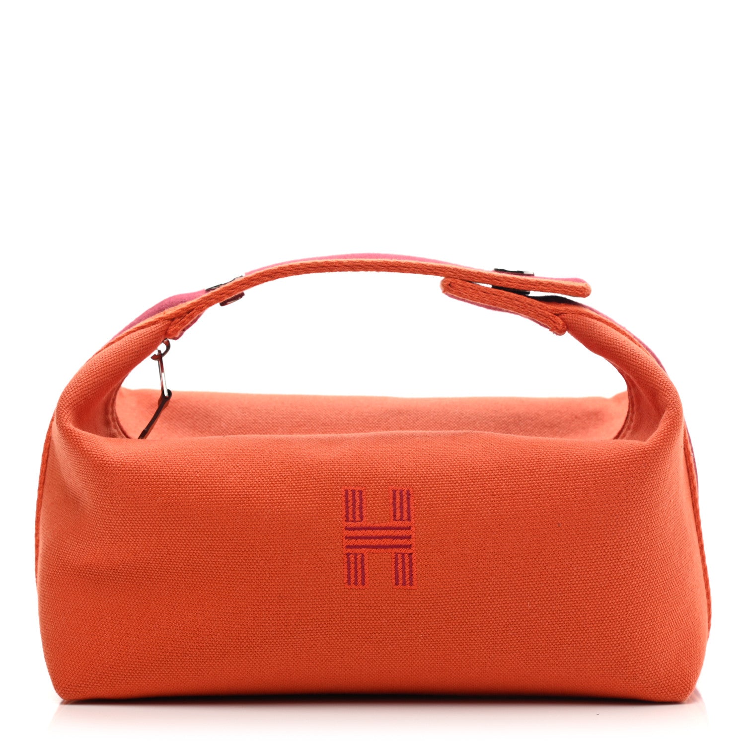 Hermes Canvas Small Bride-A-Brac Pouch Orange Burgundy 1 of 8