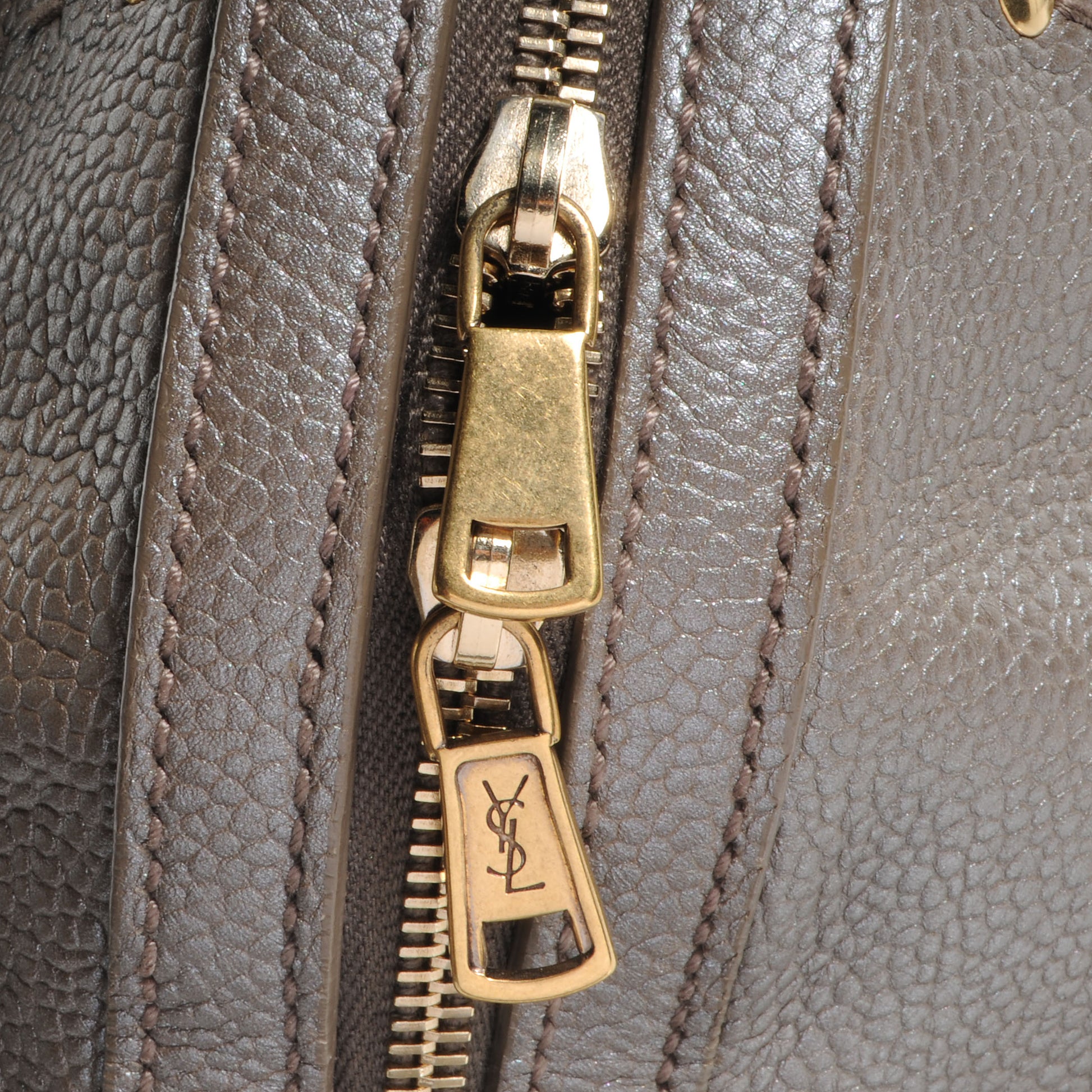 Saint Laurent Leather Oversized Muse Pewter 8 of 9